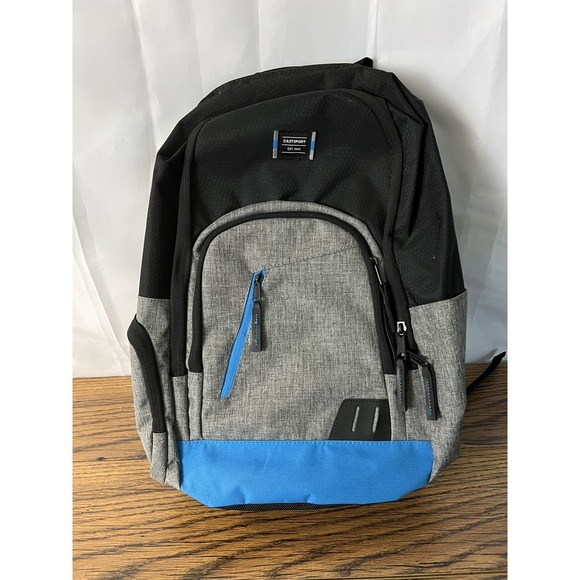 EASTPORT Backpack Black Gray Blue New School‎ Travel Bag Multi-Pocket Durable - Picture 1 of 2